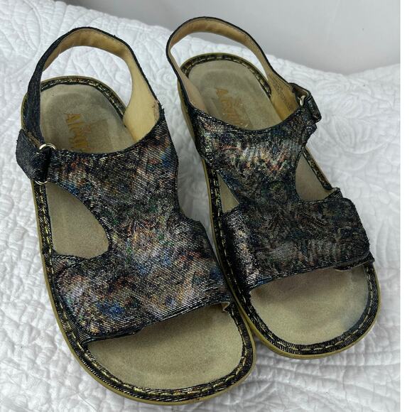 Alegria Women's Size 9 Multicolored Strap Summer Vacation Walking Sandals - Picture 1 of 11